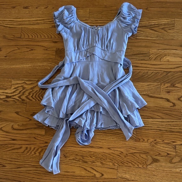 Light Blue Ruffled Romper - Picture 1 of 3
